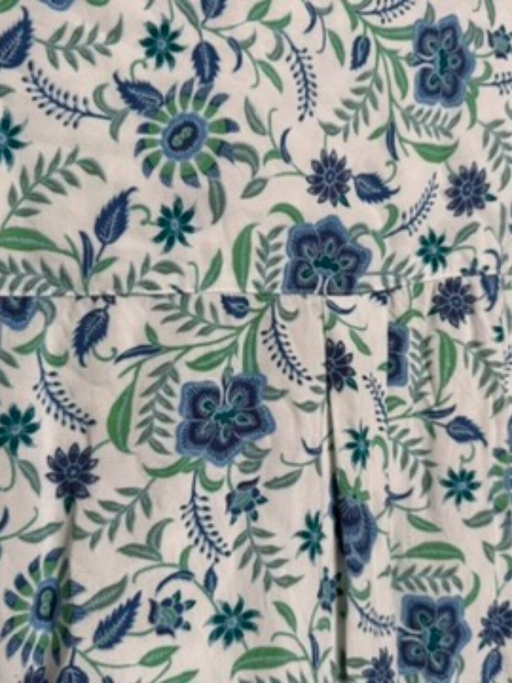 Lucky Brand Womens L Blue Green Floral Short Sleeve Button Front Blouse Boho - Picture 7 of 7